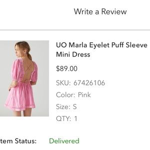 Urban Outfitters Pink Mini Dress